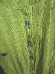 Embroidery Green Kurta 💚