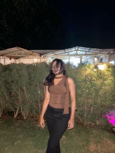 Brown Cowl Neck Top