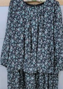 Vintage Floral Print Dress