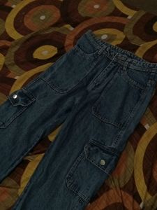Blue Women Cargo Jeans 👖
