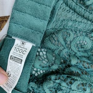 Imported French Green Balconette Bra