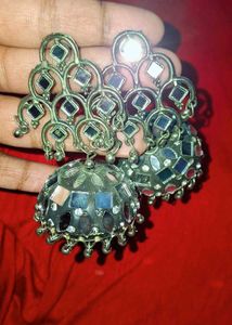 Mirror Work Jhumkas!!