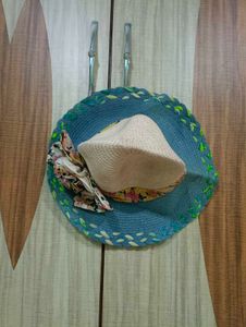 Floral Accent Straw Sun Hat