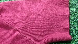 Burgundy Cut-Out Knit Top