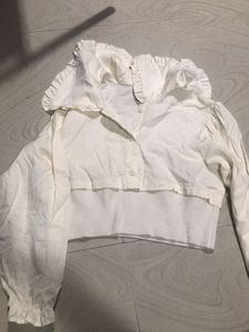 White Ruffle Top