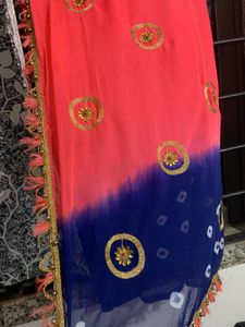 Bandhani Flower Broader Sari