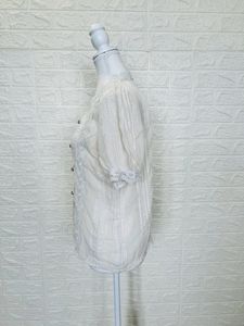 DAZY Swiss Dot Floral Embroidery Puff Sleeve Top