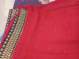 Dark Pink Colour Saree