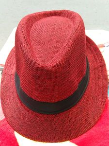 Maroon Fedora with Black Band