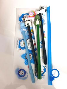 Set Of 5 Gel Pens With Pouch