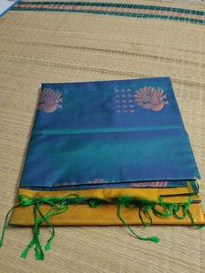 Elegant double shade Green Saree