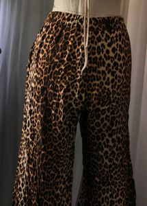 H&amp;M Leopard Print Wide Leg Cropped Pants