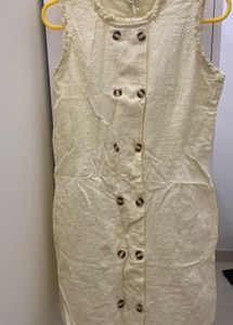 Button-Front Sleeveless Dress