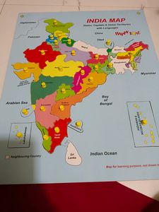 India Map Wooden