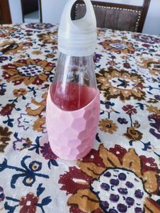Miniso Pink Glass Bottle