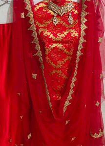 Combo Very Beautiful red Brocade Wedding Suit Fabr