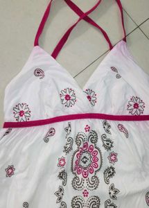 White Floral Halter Sundress