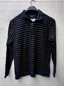 New With Tag Korean Cozy Collar Stripped Pullover