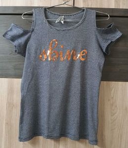 Striped Cold Shoulder Top
