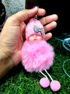 Pink Doll Keychain