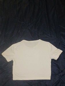 White Short Sleeve crop Top