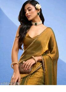 Elegant Green &amp; Gold Saree