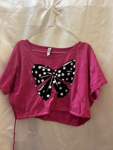 Pink Bow Crop Top