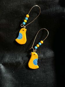 Handmade Cute Bird Clay Earrings