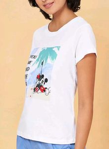 Honey by Pantaloons White Cotton Printed T-Shirt