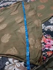 Olive Green Printed Suit