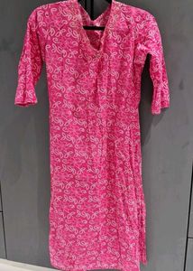 Bandhni Print Cotton Kurta With Embellishment