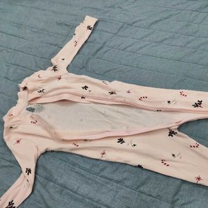 Beautiful Peach Christmas Themed RLE Sleepsuit