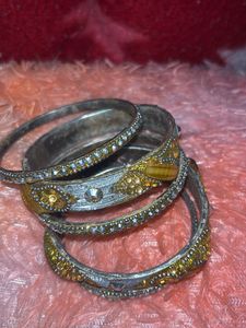 Elegant Gold &amp; Silver Bangle Set