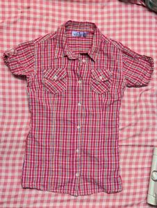 Pink Plaid Button-Down Shirt