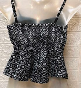 Spaghetti Embroidery Crop Top For Small Size Women