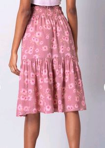 FabAlley Pink Korean Floral Skirt💗🌷✨