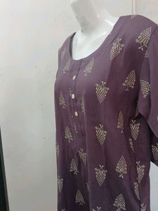 Elegant Purple Printed Kurta