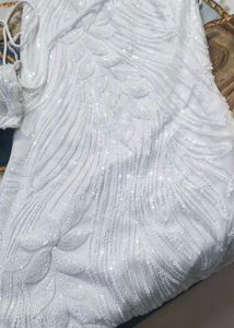 Girls' White Dress with Bow