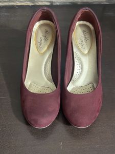 Plum Maroon Wedge Heels