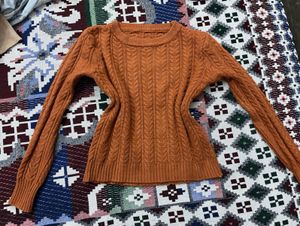 Cozy Knit Rust Pullover Sweater