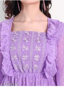 Lavender Ruffled Tiered Dress
