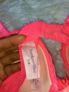 Hunkemoller Brand Fluorescent Pink Beautiful Bra