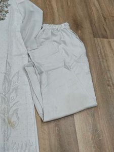 Embroidered White Kurti Top