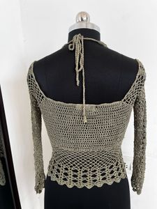 Crochet Knit Long Sleeve Top