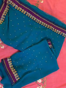 Sky blue (Firozi) Colour Georgette Designer Saree
