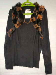 Fur Trim Sweater