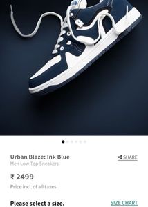 Souled Store Blue &amp; White Sneakers Original Uk-9