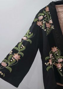 Floral Embroidered Kimono Jacket