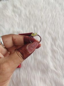 92.5 Sterling Sunflower Ring With Hallmark