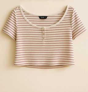 Lowkey Cute Henley Crop 🤍